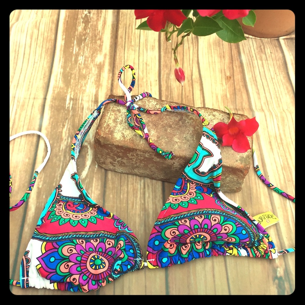 Surfside bikini top M psychedelic 🌈 rainbow